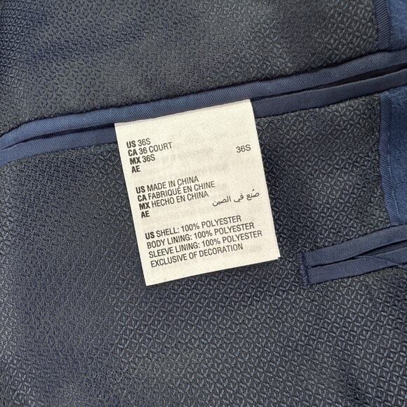 Alfani Mens Slim Fit Solid Velvet Sport Coat Blue 36S - Picture 4 of 4